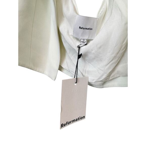 REFORMATION NWT Primrose Vest Cream Size 12 Embroidered Lapel Bride Bachelorette - Picture 6 of 9